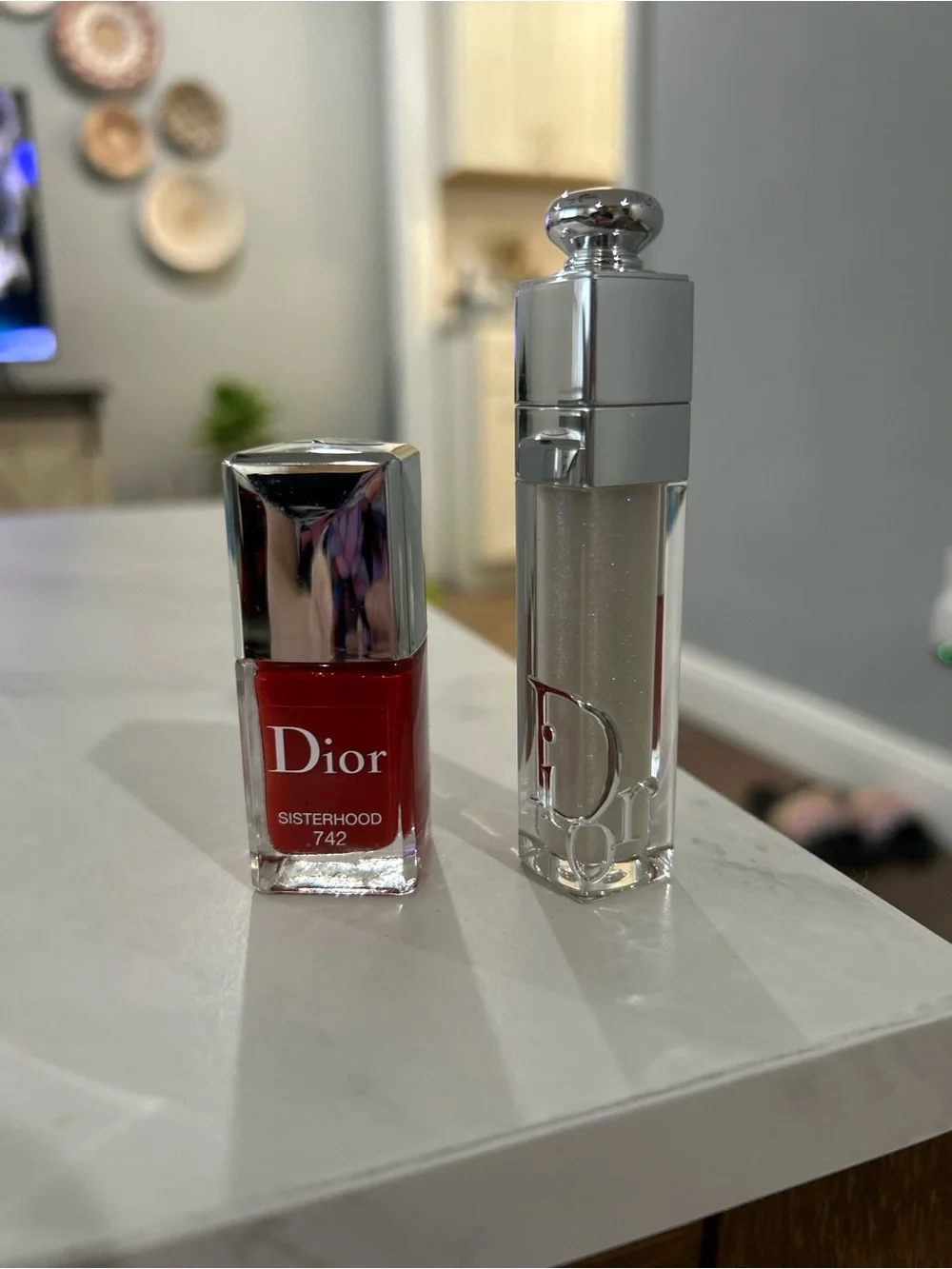 Dior Red Nail Lacquer & Shimmery Clear Gloss Duo